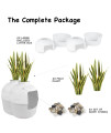 Hawsaiy Hidden Litter Box Enclosure, Plant Cat Litter Box Furniture Includes Faux Plant and Real Stones, Replaceable for Real Flowers White+White 2Packs