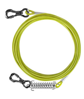 Tresbro Heavy Dutytie Out Cable For Dogs, 30 Foot Long Dog Chains For Outside, Reflective Dog Leads For Yard With Spring And Swivel Hook, Outdoor Dog Runner Tether For Dogs Up To 500 Pounds