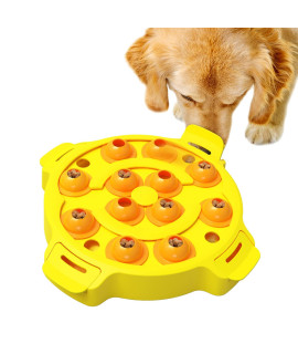 Modern-Depo Dog Puzzle Feeder Interactive Toys For Large Medium Small Dogs Puppy Food Treat Dispenser Iq Training Mental Stimulation Enrichment, Yellow