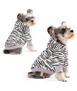 Cotton Warm Small Dog Clothes For Small Dogs Girl Boy, Furryilla Puppy Dog Hoodies Costumes Sweatshirts French Bulldog Clothes For Small Breed Pets Dog Pjs(S Zebra)