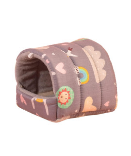 Guinea Pig House Bed Cozy Hamster Cave Hideout For Dwarf Rabbits Hedgehog Chinchilla Hamster Bearded Dragon And Other Small Animals Winter Nest Hamster Cage Accessories Grey S