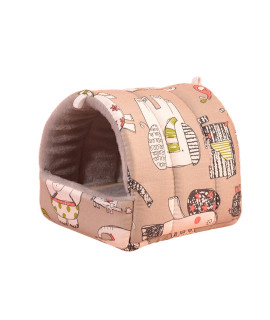 Guinea Pig House Bed Cozy Hamster Cave Hideout For Dwarf Rabbits Hedgehog Chinchilla Hamster Bearded Dragon And Other Small Animals Winter Nest Hamster Cage Accessories Light Grey L