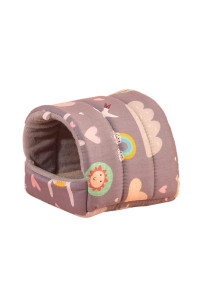 Guinea Pig House Bed Cozy Hamster Cave Hideout For Dwarf Rabbits Hedgehog Chinchilla Hamster Bearded Dragon And Other Small Animals Winter Nest Hamster Cage Accessories Grey Xl