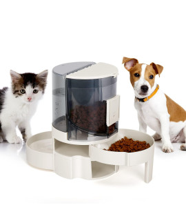 Ufanittel Automatic Feeder And Water Dispenser Gravity Food Feeder For Dogs And Cats,2 In 1 Automatic Dog Food And Water Feeder Set, Big Capacity Double Bowl Design For Small And Big Pets