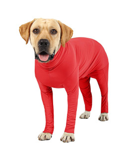 Due Felice Dog Onesie Surgical Recovery Suit For After Surgery Pet Anti Shedding Bodysuit Long Sleeve Anxiety Shirt For Female Male Dog Orange Redm