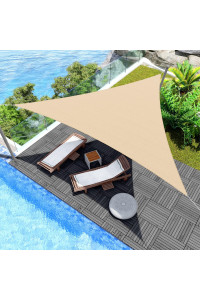 Windscreen4Less Equilateral Triangle Sun Shade Sail Canopy 11 X 11 X 11 In Sand With Commercial Grade For Patio Garden Outdoor Facility And Activities - Customized