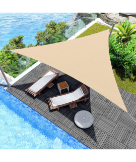 Windscreen4Less Equilateral Triangle Sun Shade Sail Canopy 11 X 11 X 11 In Sand With Commercial Grade For Patio Garden Outdoor Facility And Activities - Customized