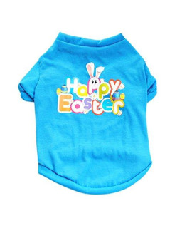 Easter Dog Clothes Dog Shirts Easter Dog Clothing Cotton Vest Puppy Costume Dog Easter Clothes For Small Dogs Dog Clothes Easter Easter Outfit (Sky Blue, M)