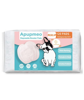 Apupmeo Disposable Dog Booster Pads - Dog Diaper Liners Booster Pads For Male Female Doggy Cats Disposable Dog Diaper Inserts For Most S-M Pet Belly Bandperiod Pantiescover Wraps (Small, 120)