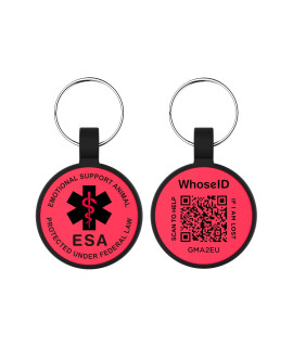 Qr Code Pet Id Tag, Online Profile Silent Silicone Dog Tag, Soundless Bone Dog Tag, Lightweight Waterproof Durable Rubber Dog Tags, No Annoying Jingle, Anti-Lost Tag For Pet (Esa, Red)
