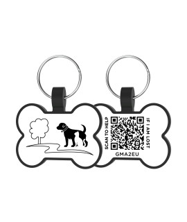 Qr Code Pet Id Tag, Online Profile Silent Silicone Dog Tag, Soundless Bone Dog Tag, Lightweight Waterproof Durable Rubber Dog Tags, No Annoying Jingle, Anti-Lost Tag For Pet (Bone, White)