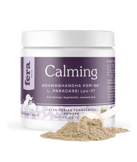 Fera Pets - Calming Aid - Natural Powder For Cats And Dogs - Natural Dog Stress And Anxiety Relief - For Cats And Dogs With Anxiety - Promotes Calm And Relaxation - Calming Treats - 261Oz