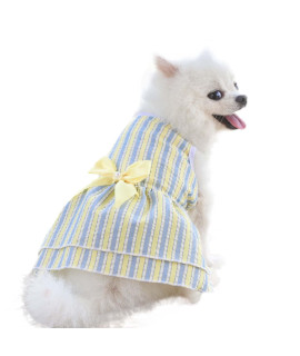 Dog Clothes Girl Dress Dress Supplies Stripes Skirt Cat Summer Wedding Pet Dog Bow Dress Autumn Spring Knot Pet Clothes Dog Extra Small