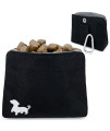 Swaggly Pocket Sized Dog Treat Pouch - Treat Pouches For Pet Training - Small Dog Treat Pouch Magnetic Closure - Dog Walking Accessories - Black With Gray Interior