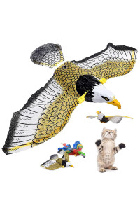 Flying Bird Cat Toy, Simulation Bird Interactive Cat Toy, Hanging Cat Toy, Automatic Cat Toy For Indoor Cats, Electric Toy Bird For Cats (Eagle)