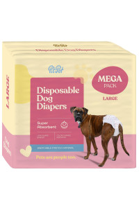 Comfortable Female Dog Diapers - 12-Pack Super Absorbent Disposable Doggie Diapers - FlashDry Gel Technology & Wetness Indicator - Leakproof Diapers for Dogs in Heat, Excitable Urination, Incontinence