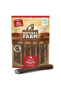 Natural Farm Stuffed Collagen With Real Bully Sticks For Dogs (6 Inch, 15 Pack), Collagen Sticks, Natural Dog Chews, Long Lasting, For Small, Medium And Large Dogs, Great Rawhide Alternative