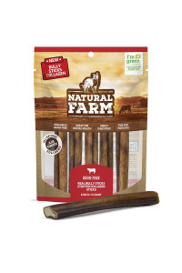 Natural Farm Stuffed Collagen With Real Bully Sticks For Dogs (6 Inch, 5 Pack), Collagen Sticks, Natural Dog Chews, Long Lasting, For Small, Medium And Large Dogs, Great Rawhide Alternative