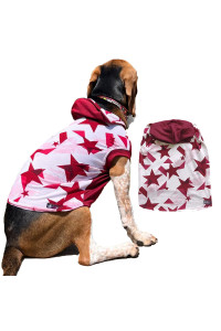 Silopets Dog Tshirts For Large Dogs Hooded - Soft And Stretchy Large Dog Shirt To Daily Walks - Sleeveless Large Dog Tshirts (Stars L)