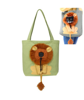 Cute Lion Cat Carrier, Portable Cat Bag Canvas Pet Shoulder Carrying Bag Cat Carrier Tote Bag With Breathable Head Out Design(S,Weight Limit 88 Pounds)