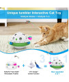 Tyasoleil 3 in 1 Smart Cat Toys, Interactive Cat Roly Poly Toy, Electric Indoor Kitten Toys, Fluttering Butterfly,Random Whack-A-Mole Mice, Dual Power Supplies, Auto On/Off (Green)