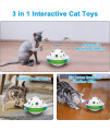 Tyasoleil 3 in 1 Smart Cat Toys, Interactive Cat Roly Poly Toy, Electric Indoor Kitten Toys, Fluttering Butterfly,Random Whack-A-Mole Mice, Dual Power Supplies, Auto On/Off (Green)