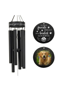 Astarin Personalized Pet Memorial Wind Chime, Loss Of Dog Wind Chimes Outdoor Sympathy, Customized Photo Name Pet Remembrance Gift To Honor And Remember A Dog, Cat, Or Other Pet