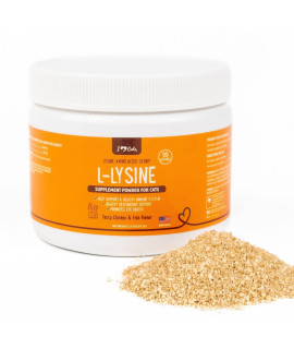 Iheartcats L-Lysine For Cats - Immune & Respiratory Supplement For Cats - L-Lysine Powder With Cat Nip - Chicken & Salmon Flavor