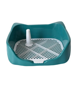 Dog Potty Tray With Removable Pee Post Three Side Wall Accessories Dog Pad Holder Tray, Keep Paws Dry And Clean Dog Training Toilet, Green