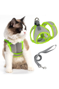 Neck Free Cat Harness And Leash Set For Outdoor Walking, Escape Proof Adjustable Kitten Vest Harness With Soft Breathable Mesh, Lightweight Cat Vest Harness For Small Dog Puppy Rabbit Small Animal