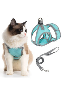 Neck Free Cat Harness And Leash Set For Outdoor Walking, Escape Proof Adjustable Kitten Vest Harness With Soft Breathable Mesh, Lightweight Cat Vest Harness For Small Dog Puppy Rabbit Small Animal