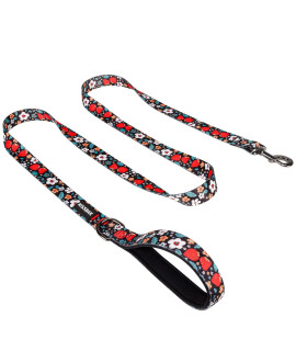 Kissbak Dog Leash For Small Dogs - Comfortable Padded Handles,Premium Floral Sunflower Dog Training Leash,Walking Lead For Dogs (Strawberry, Small (58 Inch X 4 Feet))