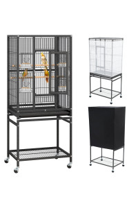 Yitahome 53 Inches Bird Cage With Seed Catcher, Parakeet Cage For Parrot, Cockatiel, Pigeon, Flight Cage For Birds With Birdcage Cover
