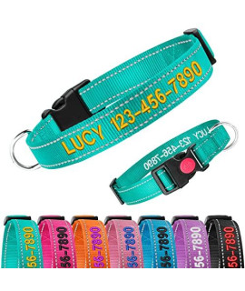 Reflective Personalized Dog Collars - Custom Embroidered Dog Collars For Small, Medium, Large Dogs- Adjustable Dog & Puppy Collar - Heavy Duty D-Ring For Leash & Id Tag