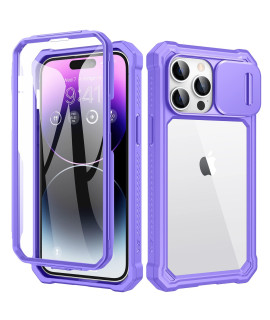 Ruky For Iphone 14 Pro Max Case, Iphone 14 Pro Max Case With Lens Cover, Full Body Cover Built-In Screen Protector] Shockproof Heavy Duty Protection Case For Iphone 14 Pro Max 67, Light Purple