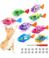 Swimming Robot Fish Cat Toy, Interactive Fish Cat Toys For Indoor Cats Play, Cat Enrichment Electronic Cat Stuff Kitty Exercise Toys Fish With Led Light To Stimulate Your Cats Hunter Instincts (8Pcs)