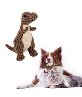 Teamoda Indestructible Robust Dinosaur, 2023 New Robustdino Dog Toy, Squeaky Dog Toys For Aggressive Chewers, Stuffed Dog Toy Plush Dog Toy For Medium Large Dogs Breed And Heavy Duty Dogs (Brown)
