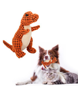 Teamoda Indestructible Robust Dinosaur, 2023 New Robustdino Dog Toy, Squeaky Dog Toys For Aggressive Chewers, Stuffed Dog Toy Plush Dog Toy For Medium Large Dogs Breed And Heavy Duty Dogs (Orange)