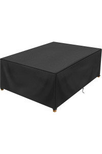 Patio Table Cover 100% Waterproof, 1078X822X279 Inch Outdoor Table Cover Rectangular, Patio Furniture Cover For Dinning Furniture, Picnic Coffee Tables Chairs And Sofas, Black