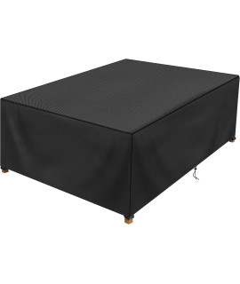 Patio Table Cover 100% Waterproof, 1078X822X279 Inch Outdoor Table Cover Rectangular, Patio Furniture Cover For Dinning Furniture, Picnic Coffee Tables Chairs And Sofas, Black