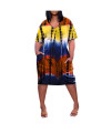 Jmmslmax Dresses For Women 2023 Casual Plus Size Women Summer Dress Tshirt Beach Sundress Vintage Tie Dye Print Swing Dresses