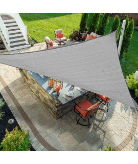 Belle Dura Custom Size 7 X 7 X 99 Triangle Light Grey Sun Patio Shade Sail Canopy Use For Patio Backyard Lawn Garden Outdoor Awning Shade Cover-185 Gsm-Create Your Own Design