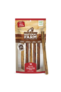 Natural Farm Stuffed Collagen With Real Bully Sticks For Dogs (12 Inch, 5 Pack), Collagen Sticks, Natural Dog Chews, Long Lasting, For Small, Medium And Large Dogs, Great Rawhide Alternative