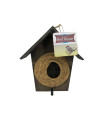 Wood and Jute Outdoor Bird House with Perch
