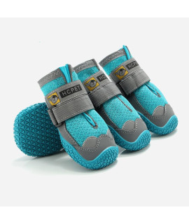 Pet Non-Skid Booties, Waterproof Socks Breathable Non-Slip with 3m Reflective Adjustable Strap Small to Large Size (4PCS/Set) Paw Protector(D0101HEBWNY.)