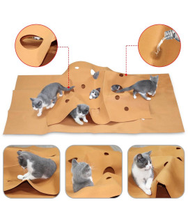 Pet Tunnel Mat Cat Waterproof Play Mat Hide and Seek Pad Interactive Mat Indoor Toy(D0101HEBZ3A.)