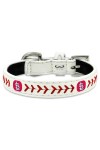 St. Louis Cardinals Pet Collar Classic Baseball Leather Size Toy CO