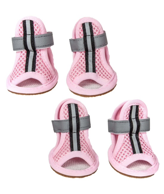 Sporty-Supportive Mesh Pet Sandals Shoes - Set Of 4(D0102H7LVE7.)