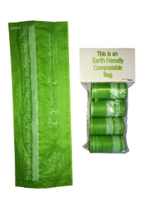 100% Compostable, Recyclable and Biodegradable Eco-Friendly Pet Waste Bags from Thermoplastic Starch - Dispenser and 2 Pack of Rolls(D0102H70U67.)