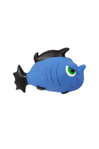 7.5 Inch Premium Stuffed Latex Angry Blue Fish